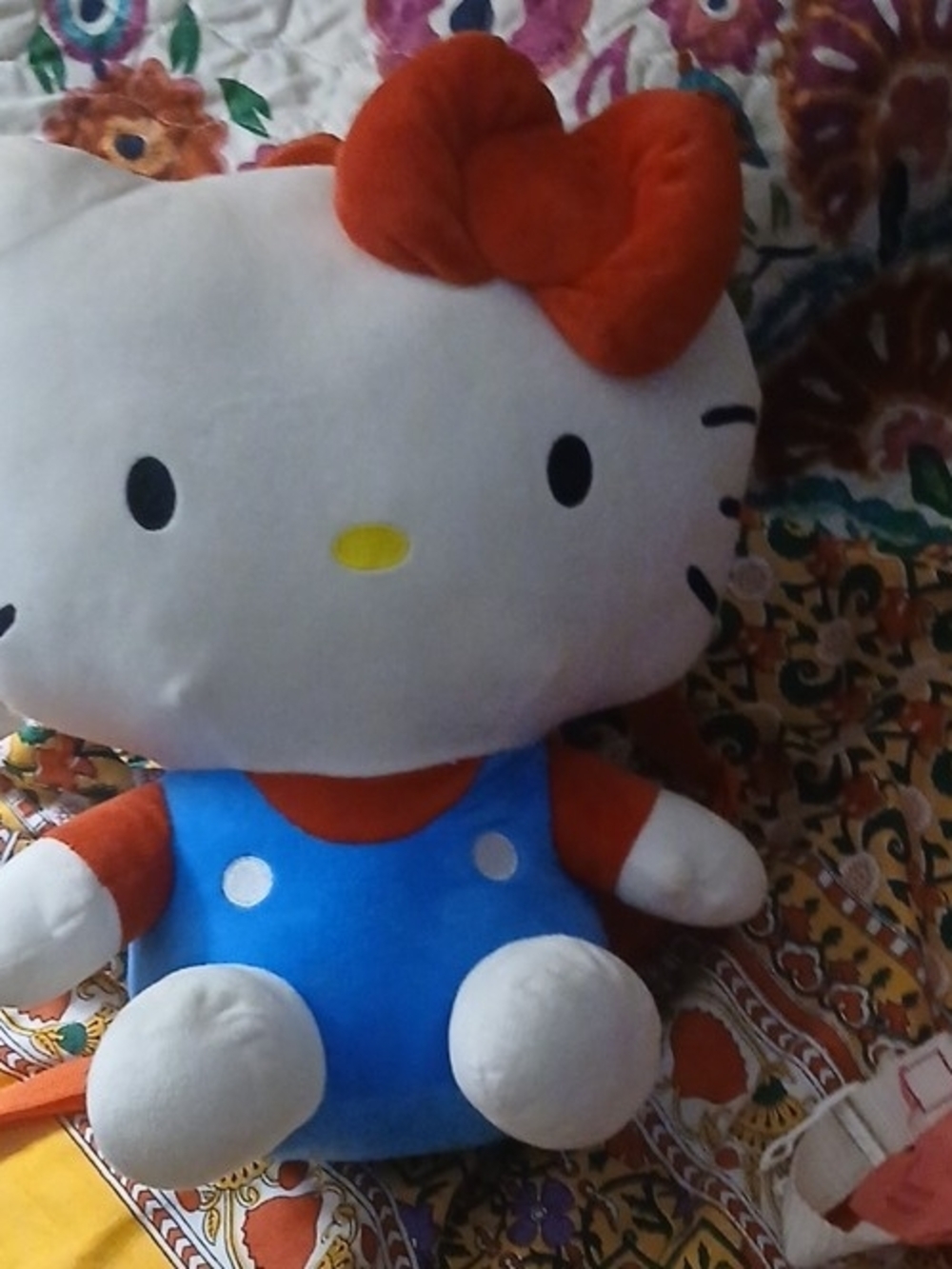Sanrio Hello Kitty Plush Backpack White & Blue